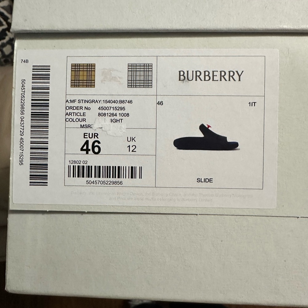 Burberry Blue Slide Footwear